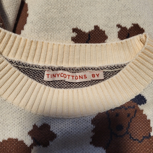Tiny Cottons Tiny Poodles Cotton Blend Sweater 8Y - Picture 4 of 5